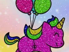 Coloring Book Glittered Unicorns